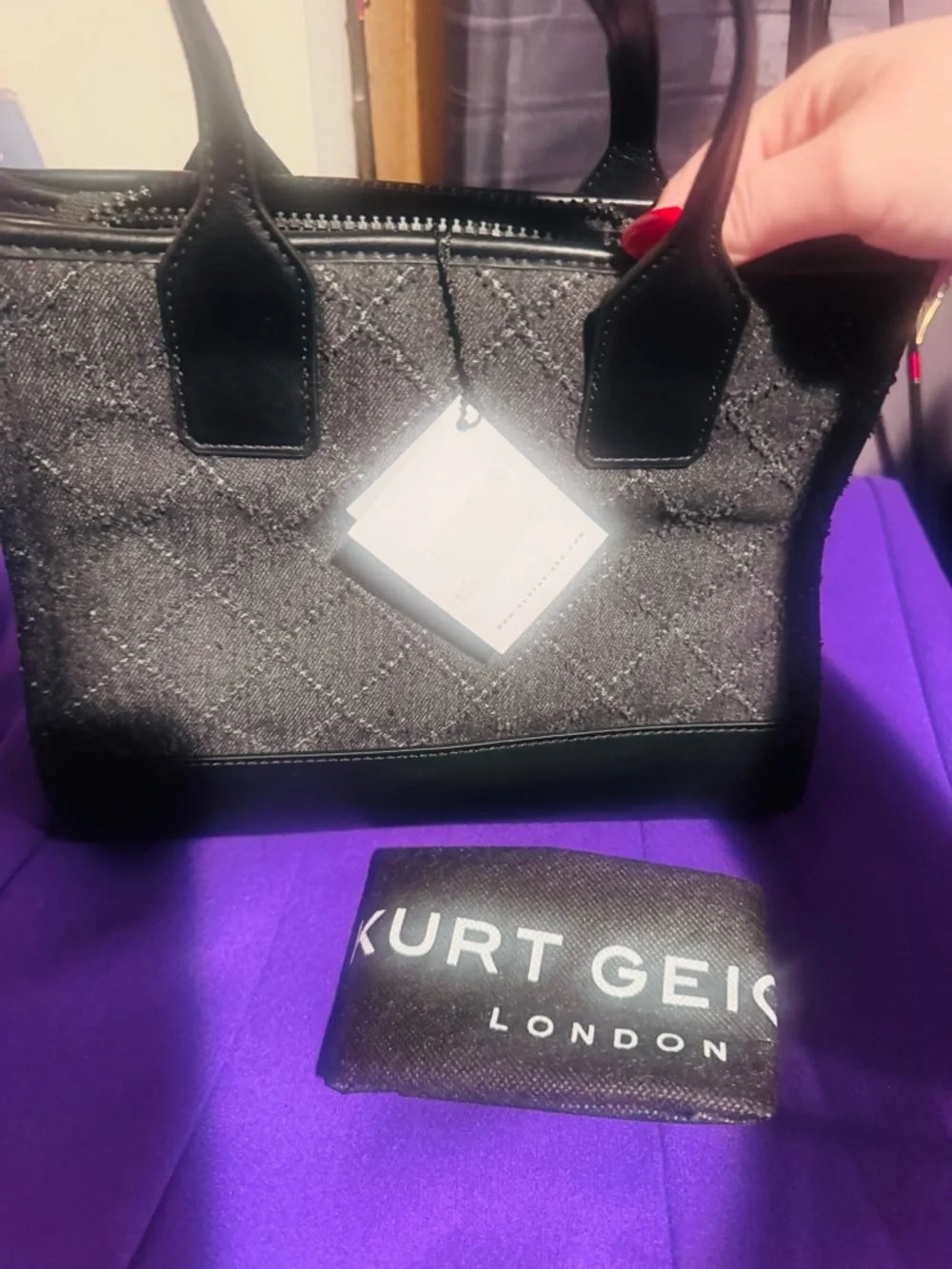 Kurt Geiger London Black Quilted Tote Bag- NWT! Make an offer! - Picture 3 of 4